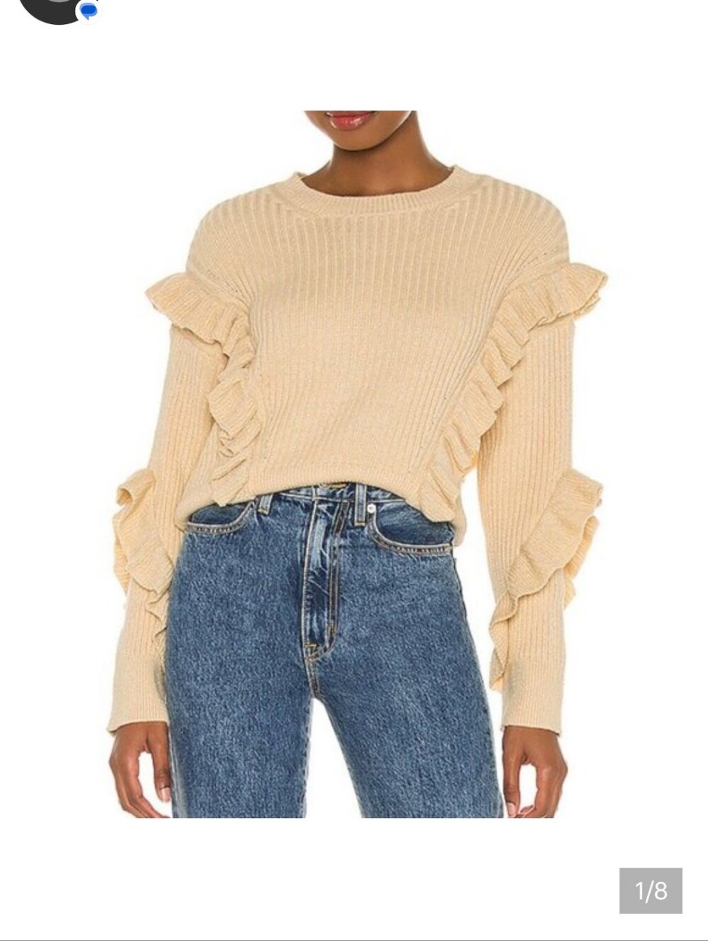 Tularosa Ibone Fringe Sweater Beige XXS